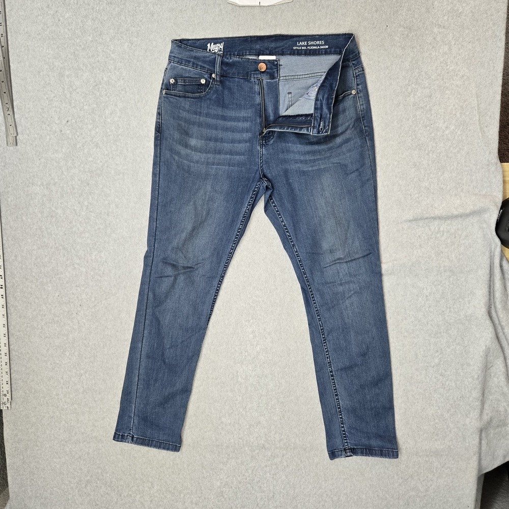 Mugsy Jeans Men Jeans 34X30 Blue Denim FLX3NLA Lake Shores 30" Inseam